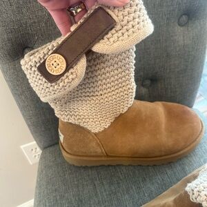 UGG Chestnut Suede Slip-On Clogs